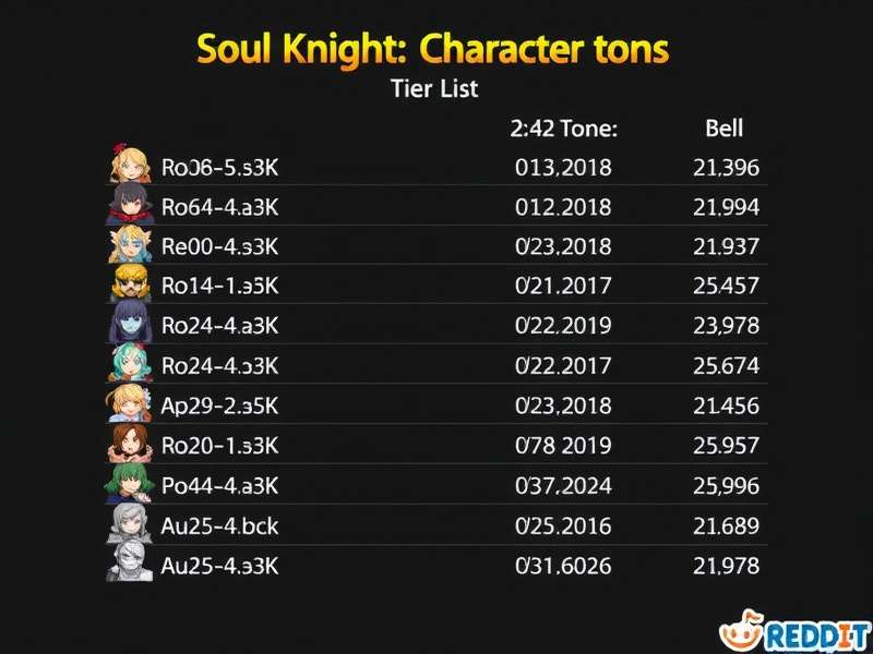 Soul Knight character selection screen showing various heroes