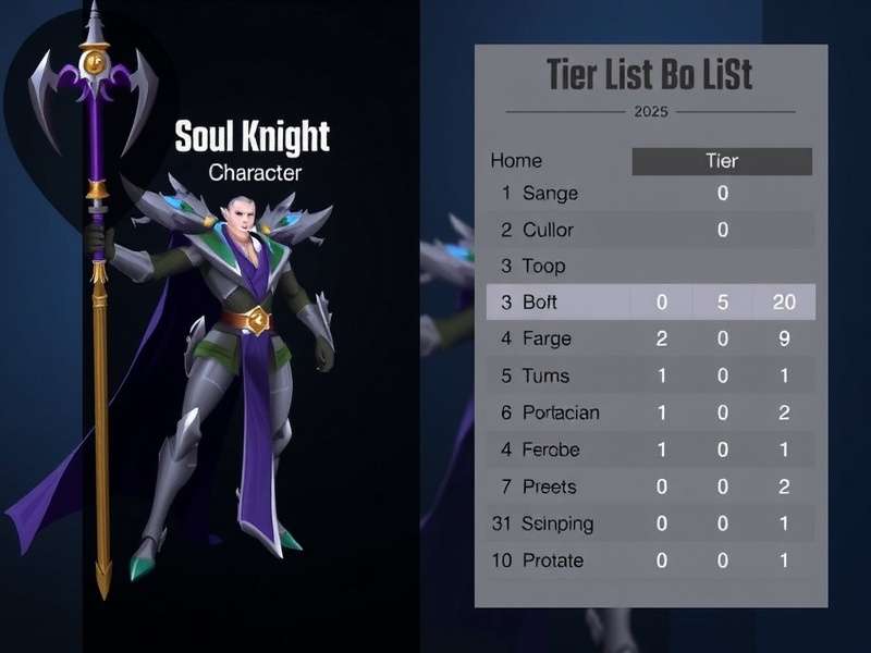 Soul Knight 2025 Character Tier List Visual Representation
