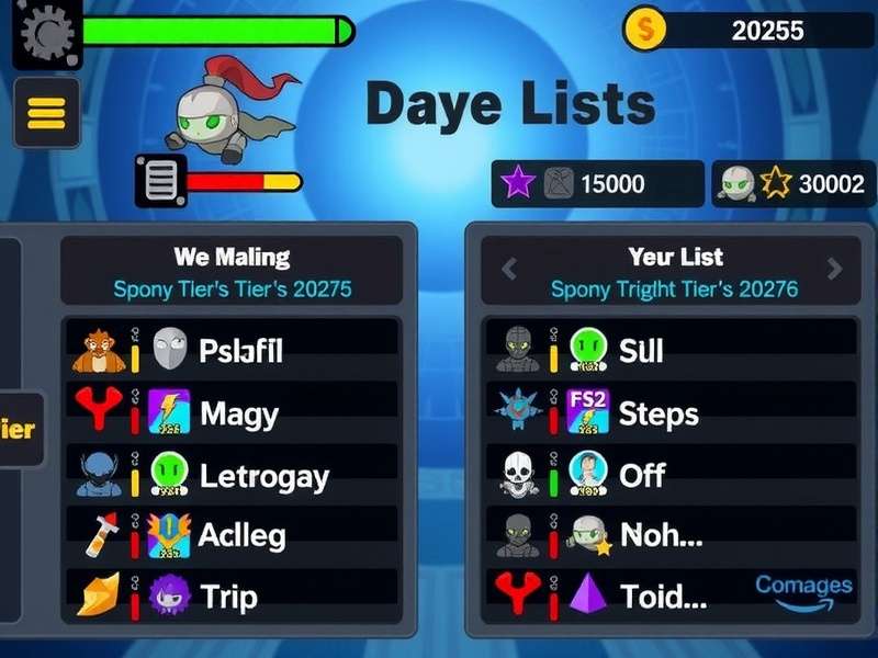 Soul Knight character selection screen showing tier rankings for 2025